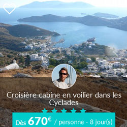 Miniature de l'offre de croisière cabine Skippair dans les Cyclades avec Nicolas et ses collègues